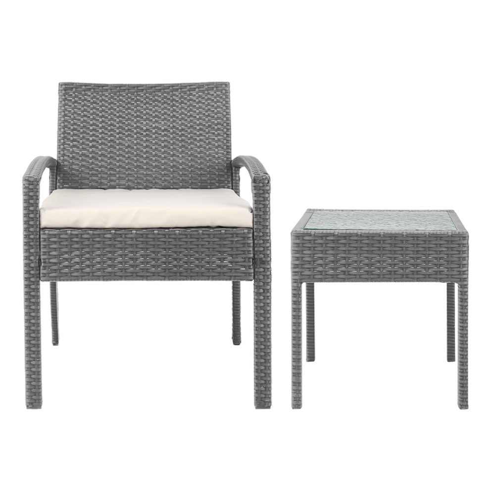 Gardeon 3-piece Outdoor Set - Grey - Terrasland