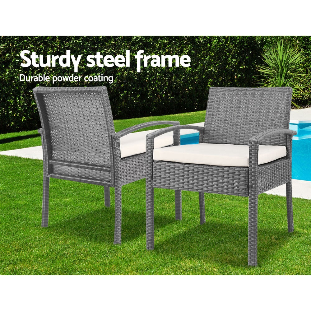 Gardeon 3-piece Outdoor Set - Grey - Terrasland