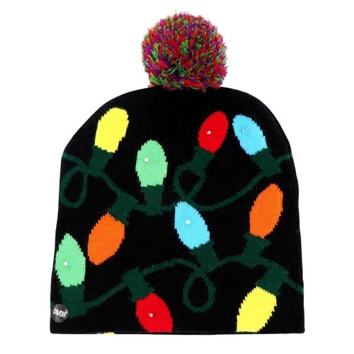 OurWarm Led Light Cotton Christmas Hat Knit Up