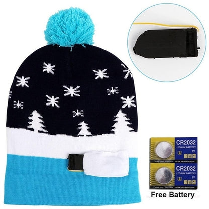 OurWarm Led Light Cotton Christmas Hat Knit Up