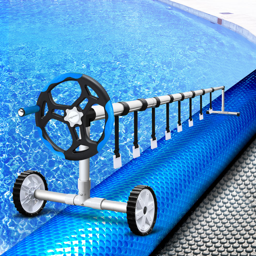 Aquabuddy 10.5x4.2m Solar Swimming Pool Cover Roller Blanket Bubble - Terrasland