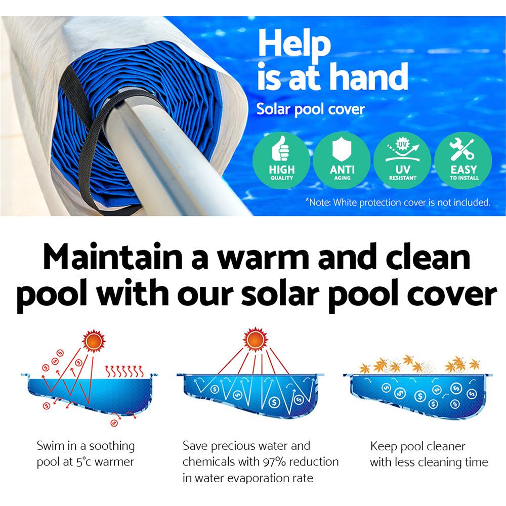 Aquabuddy Solar Swimming Pool Cover Blanket Bubble Roller Adjustable 8 - Terrasland