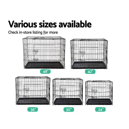 i.Pet 24inch Pet Cage - Black - Terrasland