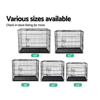 i.Pet 42inch Pet Cage - Black - Terrasland