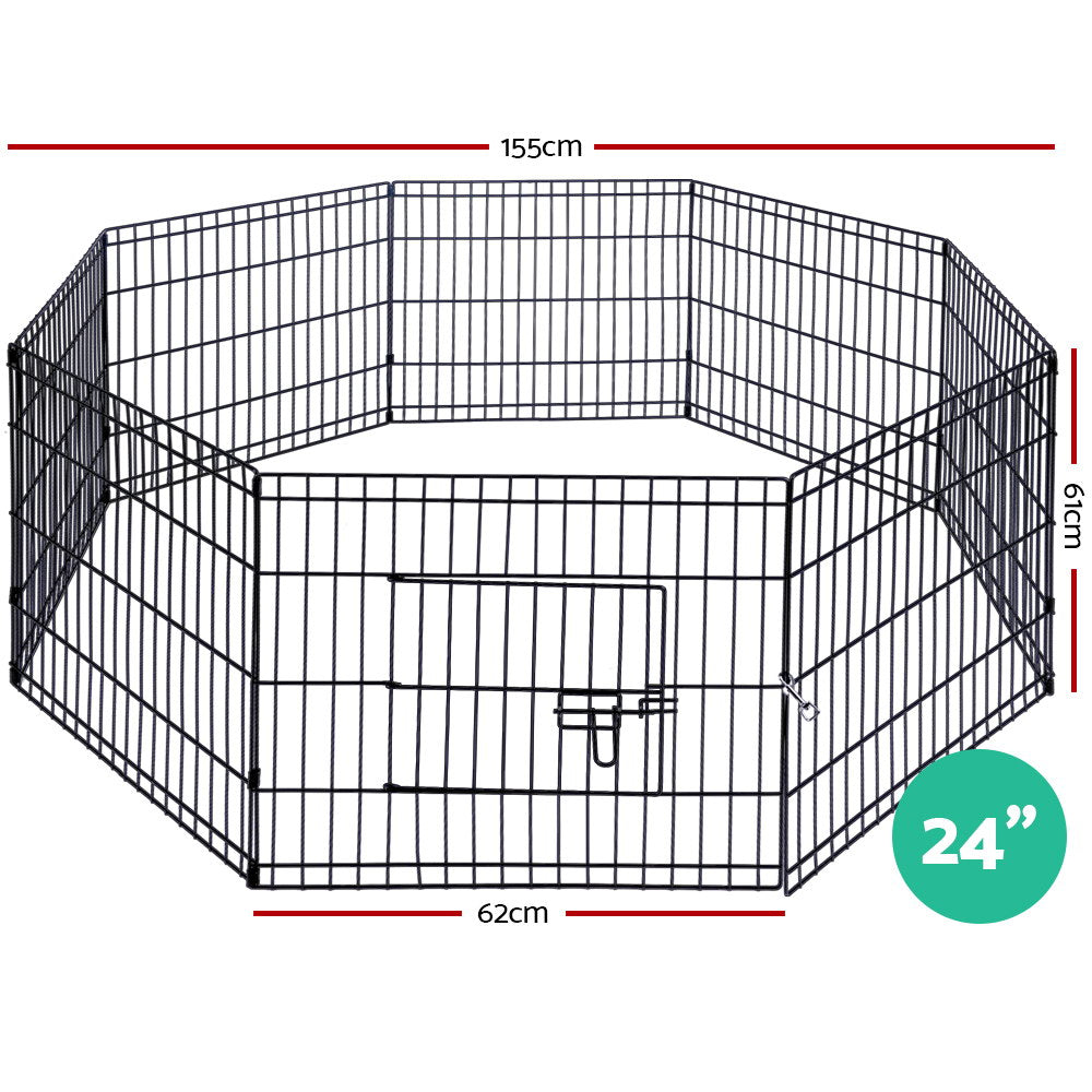 i.Pet 24" 8 Panel Pet Dog Playpen Puppy Exercise Cage Enclosure Play - Terrasland