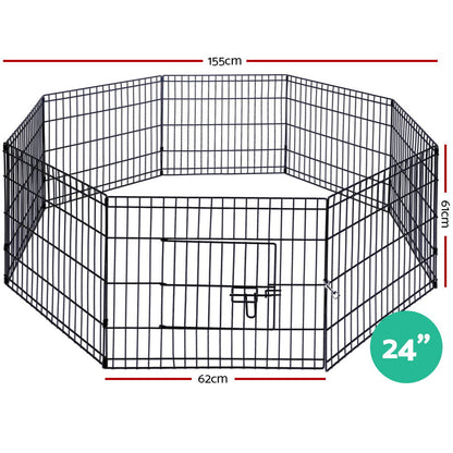 i.Pet 24" 8 Panel Pet Dog Playpen Puppy Exercise Cage Enclosure Play - Terrasland