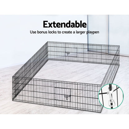 i.Pet 24" 8 Panel Pet Dog Playpen Puppy Exercise Cage Enclosure Play - Terrasland