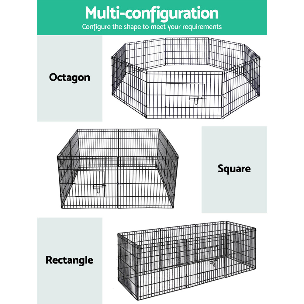 i.Pet 2X24" 8 Panel Pet Dog Playpen Puppy Exercise Cage Enclosure - Terrasland