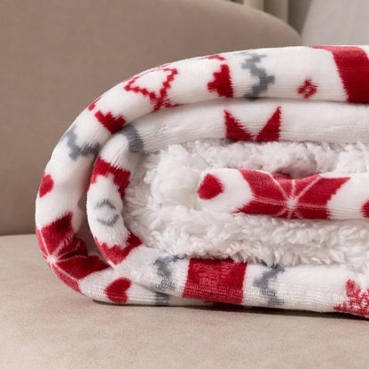 Christmas Sherpa Fleece Throw Blanket