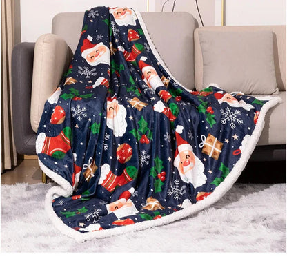 Christmas Sherpa Fleece Throw Blanket