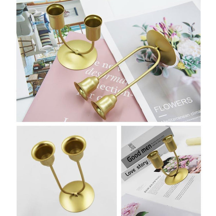 Small U Gold U-shaped Iron Candle Holder Home Dinner Romantic Candle