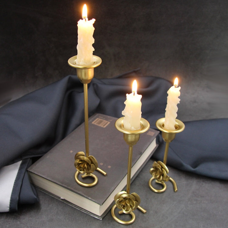 DH2304-01 Rose Carved Metal Candle Holder Bar Decoration Candlelight