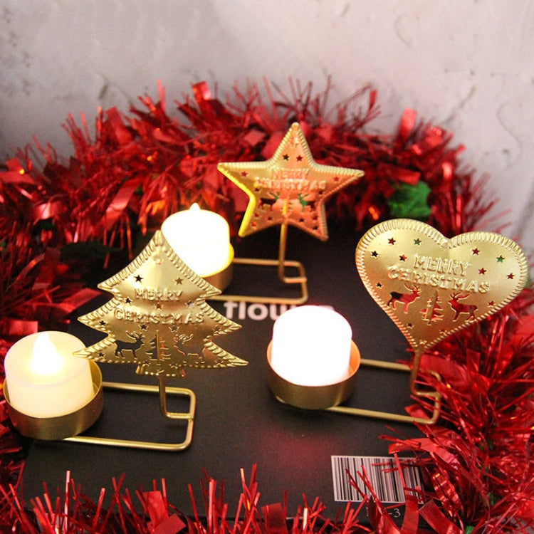 Christmas C Gold DH2303-03 Metal Retro Iron Art Candlesticks Ornament