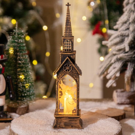 Christmas Decoration Lamps Church Shape Night Light Electronic Candle