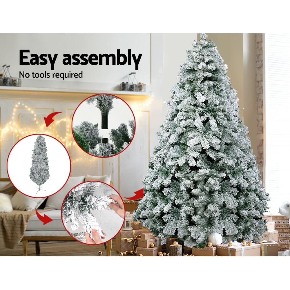 Jingle Jollys Snowy Kerstboom 2.4M 8FT Kerstversiering 859 Tips