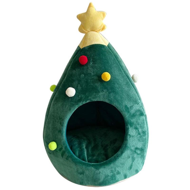 Xmas Tree Shape Pet Dog Bed House for Cat Kitten