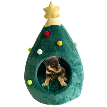 Xmas Tree Shape Pet Dog Bed House for Cat Kitten