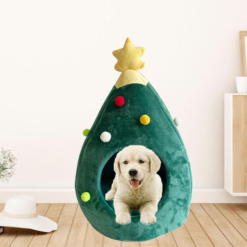 Xmas Tree Shape Pet Dog Bed House for Cat Kitten