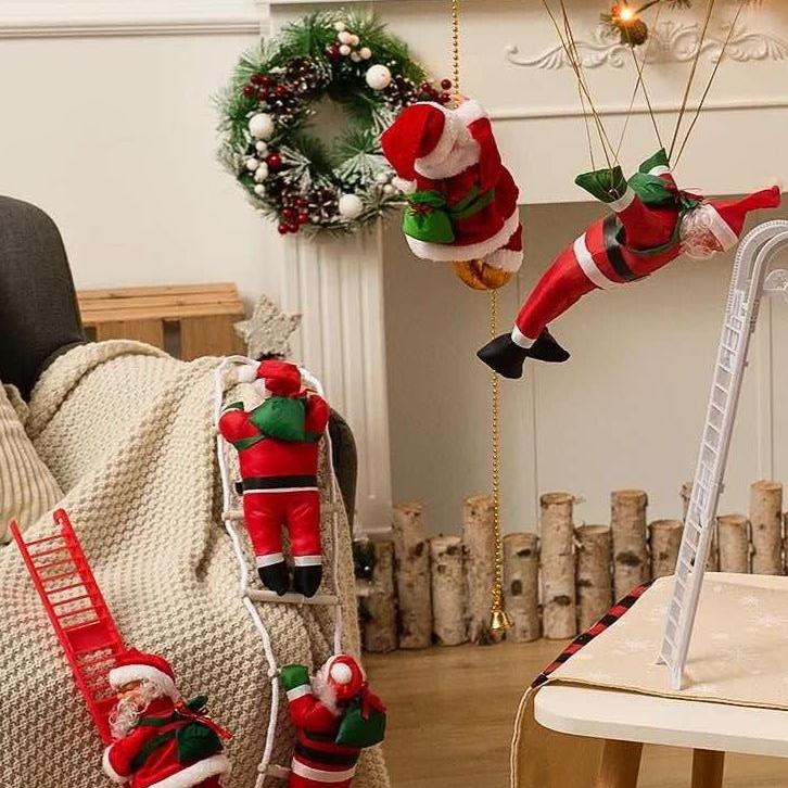 Christmas Electric Santa Decor, Santa Climbing Ropes & Ladder Toy