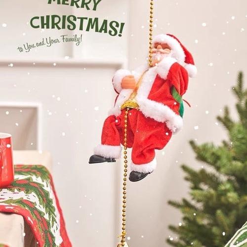 Christmas Electric Santa Decor, Santa Climbing Ropes & Ladder Toy