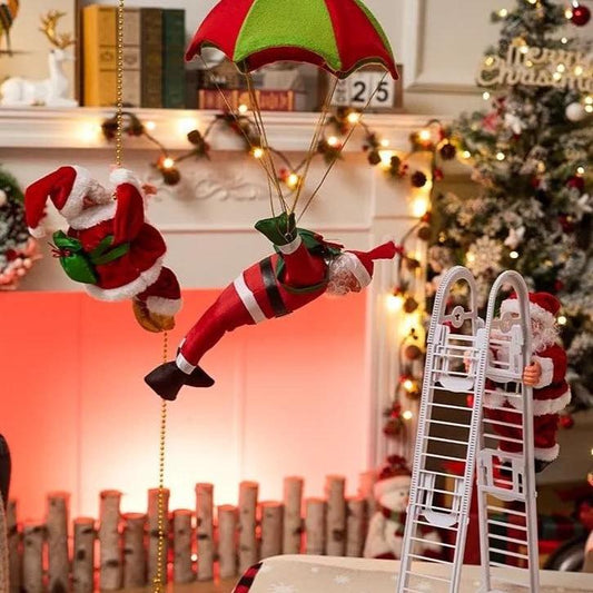 Christmas Electric Santa Decor, Santa Climbing Ropes & Ladder Toy