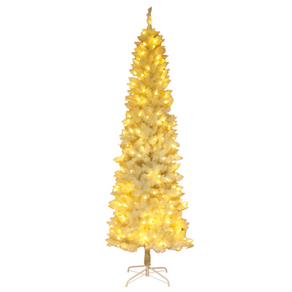 6.5ft Flocking Tied Light Christmas Tree