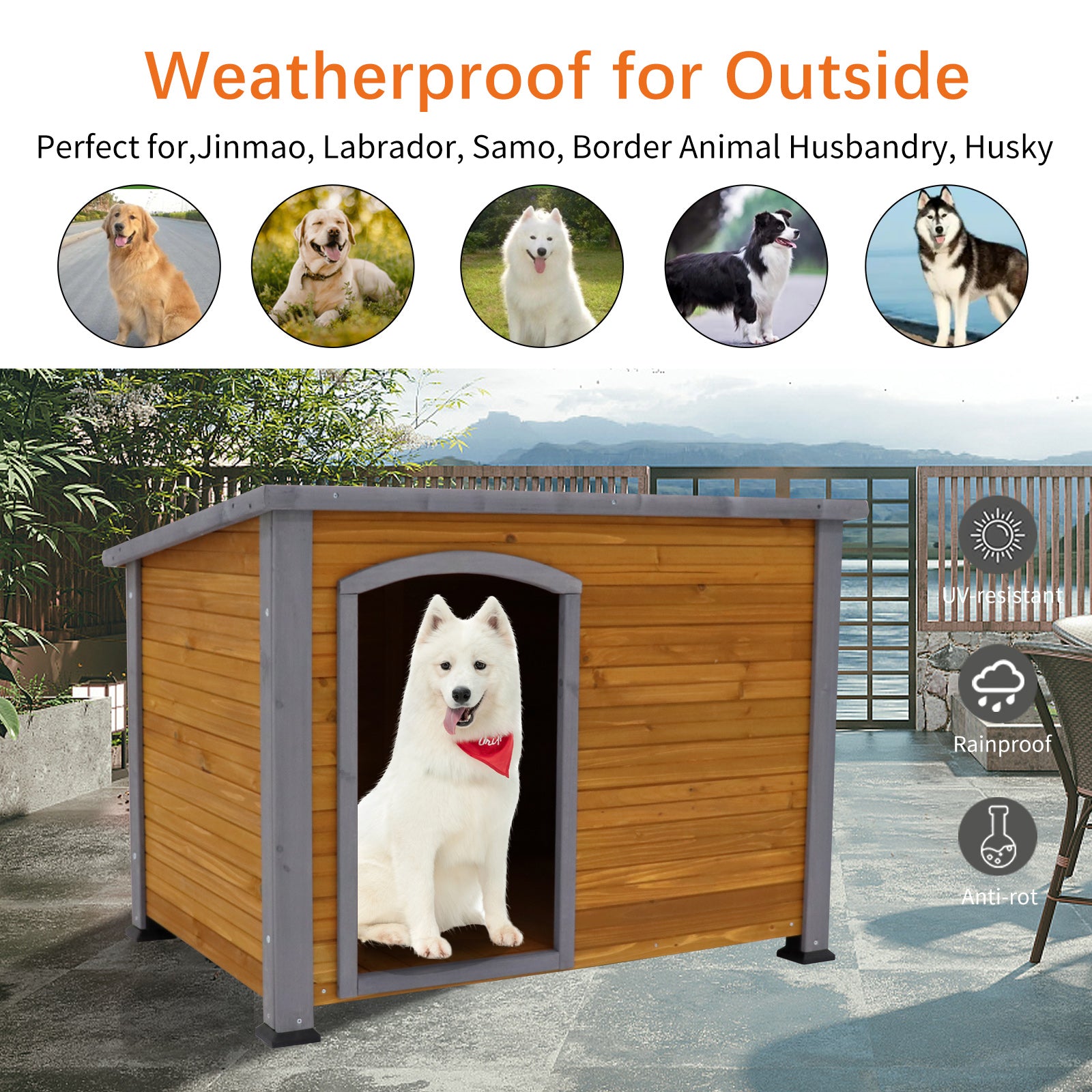 Dog House Outdoor & Indoor Wooden - Terrasland