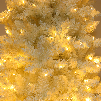 6.5ft Flocking Tied Light Christmas Tree