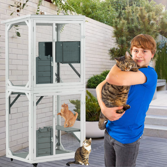 XPT016 Outdoor indoor cat pet climbing rack play cage - Terrasland