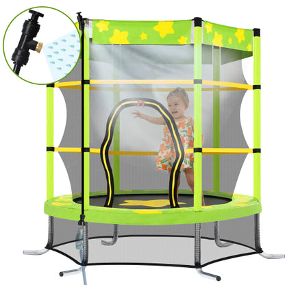 55 Inch Kids Trampoline with Safety Enclosure Net Outdoor Trampoline - Terrasland