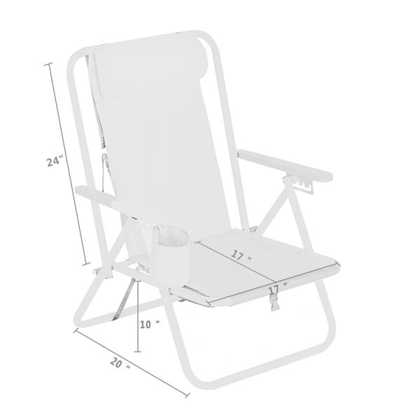 Portable High Strength Beach Chair with Adjustable Headrest - Terrasland