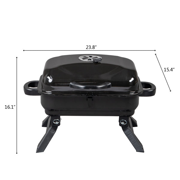 Portable Charcoal Grill BBQ and Smoker with Lid Folding Tabletop Grill - Terrasland