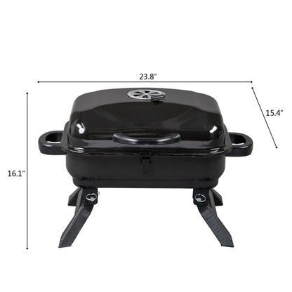 Portable Charcoal Grill BBQ and Smoker with Lid Folding Tabletop Grill - Terrasland