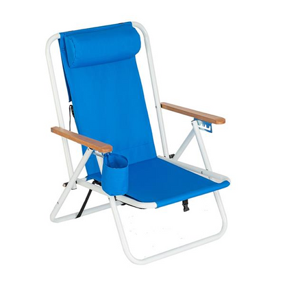 Portable High Strength Beach Chair with Adjustable Headrest - Terrasland