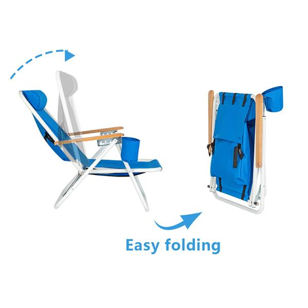 Portable High Strength Beach Chair with Adjustable Headrest - Terrasland