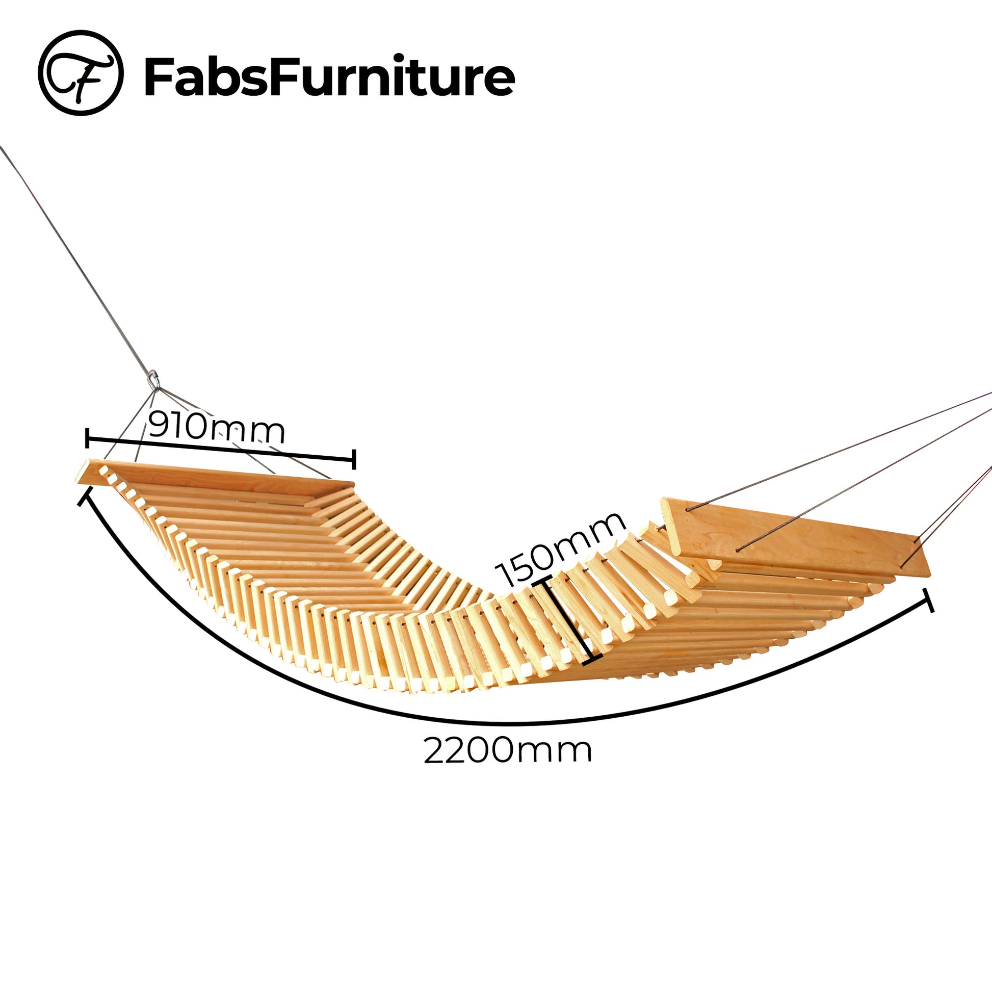 V1 Wooden hammock (hammock only) handmade by Fabsfurniture.nl - Terrasland