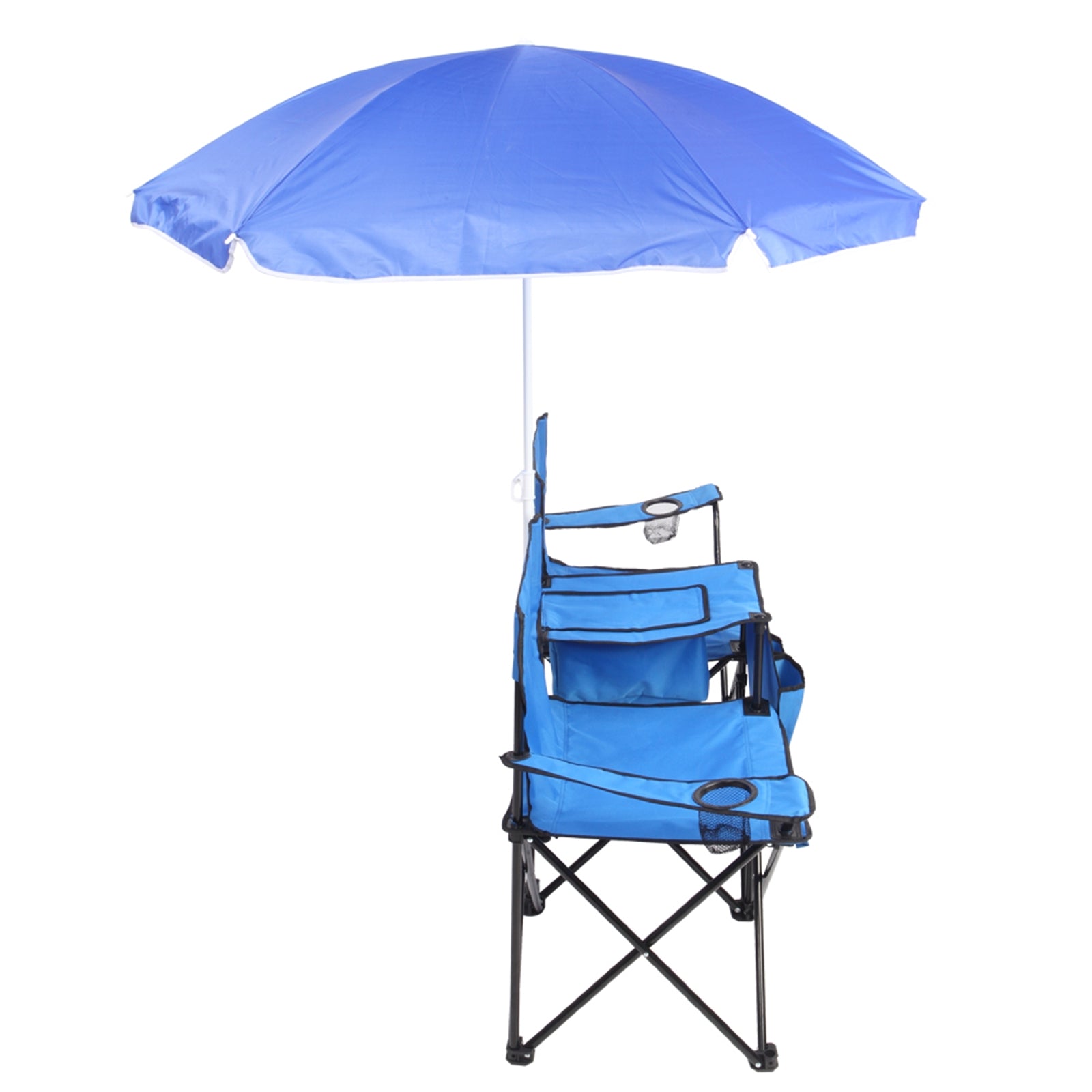 Portable Outdoor 2-Seat Folding Chair with Removable Sun Umbrella - Terrasland