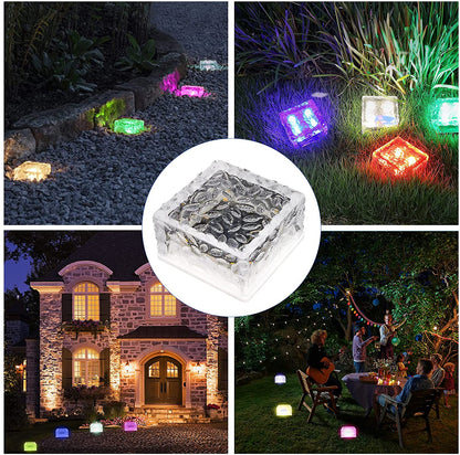 Colorful Solar Glass Brick Light and 12 Key Remote - Terrasland