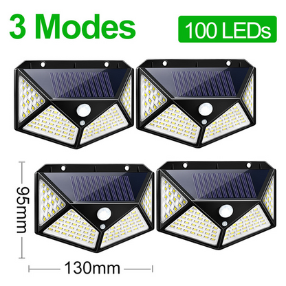 100 LED Outdoor Waterproof PIR Motion Sensor LED Solar Wall Lights - Terrasland