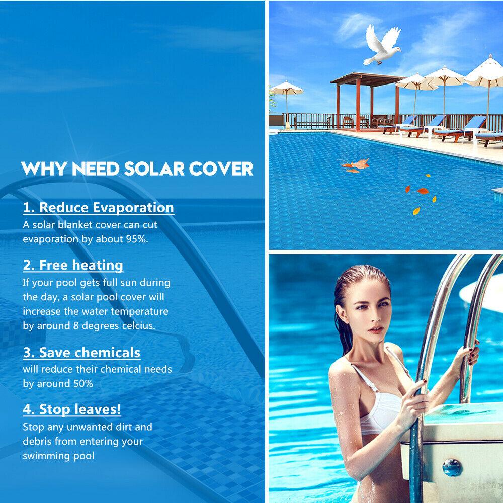 Solar Swimming Pool Cover 500 Micron Outdoor Blanket Isothermal Bubble - Terrasland