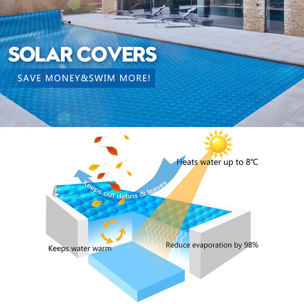 Solar Swimming Pool Cover 500 Micron Outdoor Blanket Isothermal Bubble - Terrasland