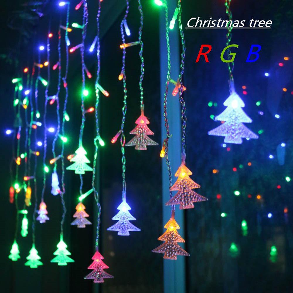 4.5M 96 Leds Curtain Christmas Tree Icicle String Lights Fairy Lights